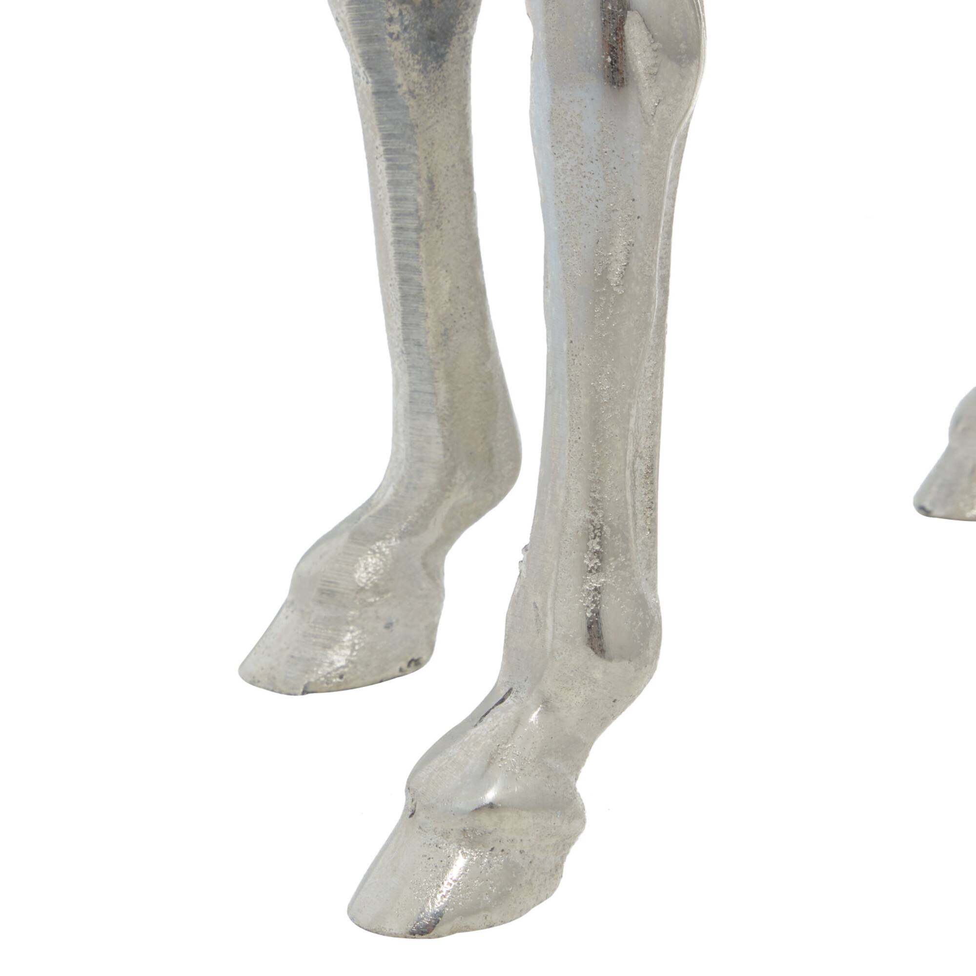 Silver Glam Aluminum Sculpture, Horse 17" x 23" x 6"